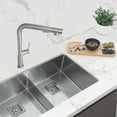 thumbnail image 3 of Stylish Latina One-Handle Brushed Stainless Steel Pull Down Kitchen Faucet Ht 13" K-146S, 3 of 14