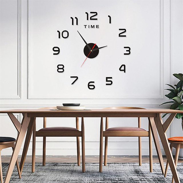 Reloj de pared grande de bricolaje moderno, pegatina de espejo 3d Péndulo de pared silencioso de metal, Reloj de péndulo de pared de metal moderno Decoraciones de oficina en casa Banban XianweiShao 8390615743921