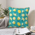 thumbnail image 6 of Xecao Lemon Blue Print Soft Velvet Decorative Throw Pillow Covers, Square Cushion Cases for Bed, Sofa, Living Room, Car, and Indoor Outdoor Use-20"x20", 6 of 8