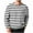 White, variant on Men's Long Sleeve Ribbed Knit Shirts Crew Neck Striped Pullover Tees Regular Fit Stretchy Tops Lightweight Sweater