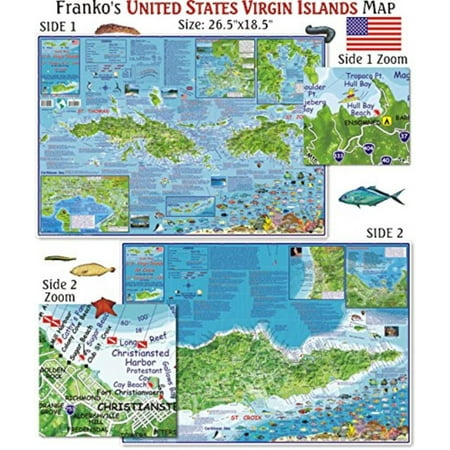 U.S. Virgin Islands Map for Scuba Divers and Snorkelers, Very detailed Images By Franko