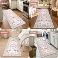 thumbnail image 5 of Findosom 2'x8' Washable Runner Rug for Hallway,Non Slip Floral Laundry Runner Rugs,Low Pile Faux Wool Floor Mat Stain Resistant Carpet Runner Rug for Bedroom Kitchen Living Room Entrance,Pink, 5 of 8