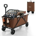 thumbnail image 1 of Costway Heavy-Duty Wagon Cart with Adjustable Handlebar Bottle Holders & Storage Pocket Coffee, 1 of 10