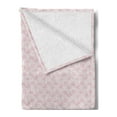 thumbnail image 2 of Floral Soft Flannel Fleece Throw Blanket, Ornamental Damask Stencil Inspired Flourishing Petals Leaves Motif, Cozy Plush for Indoor and Outdoor Use, 50" x 70", Blush Dried Rose, by Ambesonne, 2 of 5