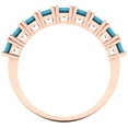 thumbnail image 5 of 2.61 ctw Wedding Band for Women - 14K Rose Gold Simulated Turquoise Stackable Eternity Ring, 5 of 6