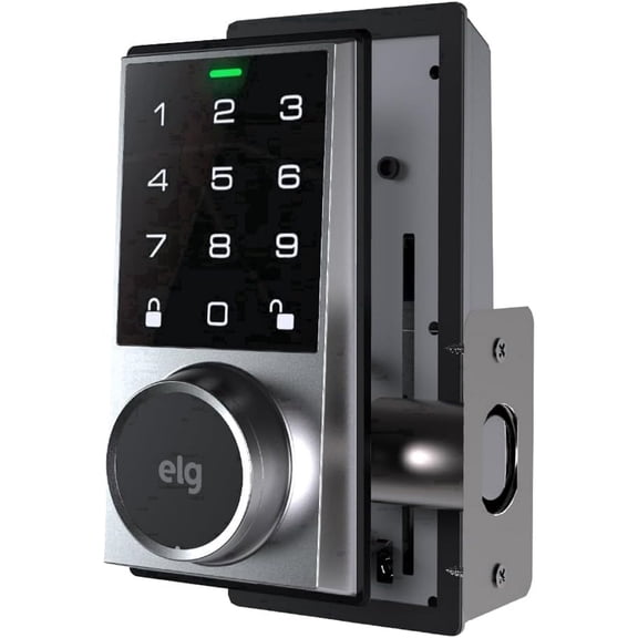 Smart Gray Digital Door Lock with Touchscreen Keypad Auto Lock Fake PIN USB-C Key and Passcode Entry