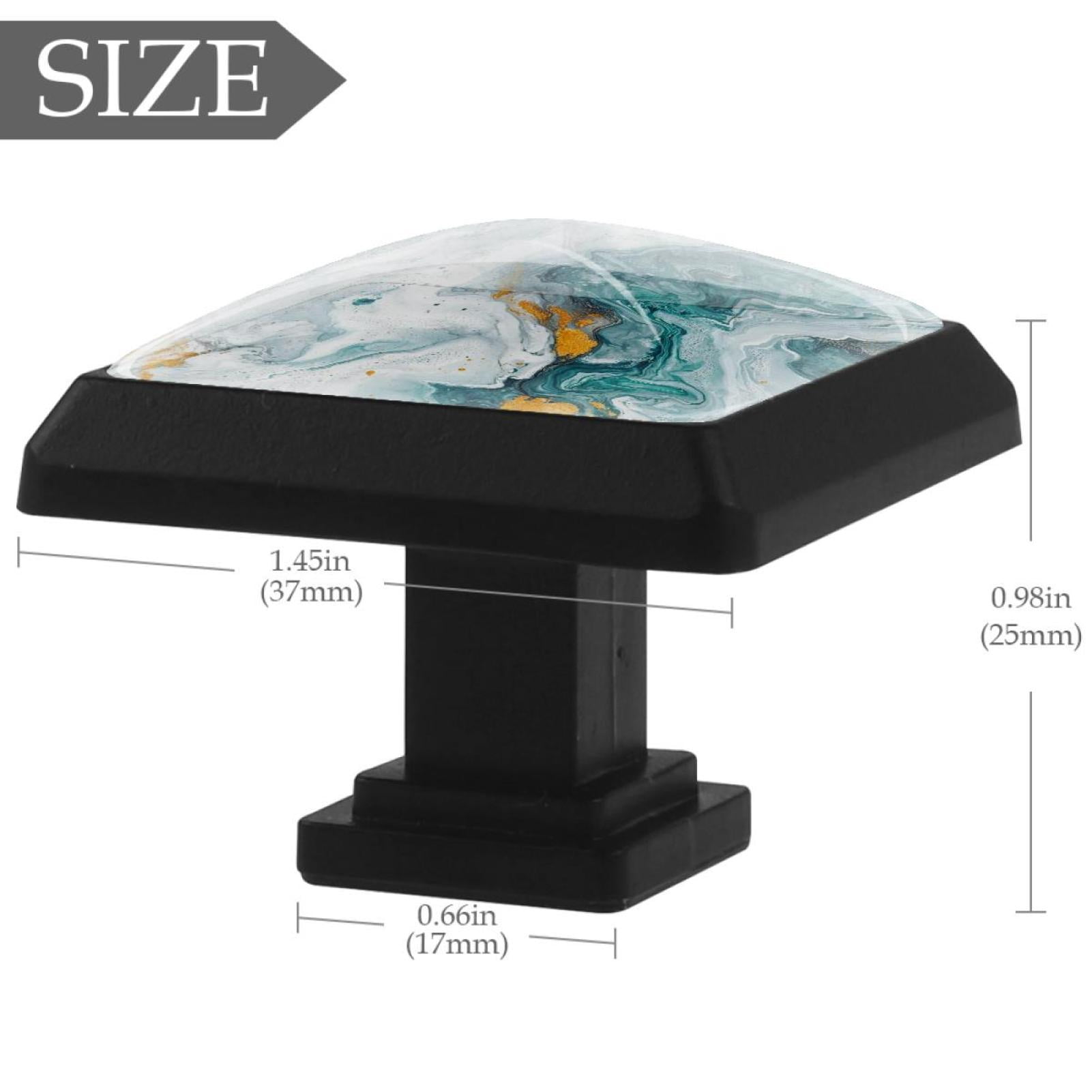 HemaKayy 3 Pack 1.45" Decorative Cabinet Knobs - Stylish ABS Glass Black Handles for Kitchen, Bedroom, & Home Furniture Decor - Durable & Elegant - Unique Marble Design