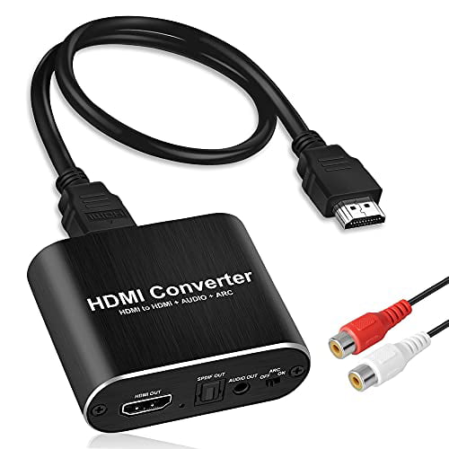 avedio links Updated HDMI Switch 4K@60hz Gray 2-Port HDMI Switcher with Optical Toslink SPDIF+AUX Audio Extractor HDMI Switcher 2 in 1 Out Support ARC,HDR,3D HDMI2.0,HDCP 2.2 