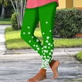 thumbnail image 7 of QATAINLAV St Patricks Day Leggings for Women High Waisted Casual Shamrock Yoga Pants Irish Green Graphic Soft Stretchy Tights Green M, 7 of 7