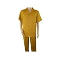 thumbnail image 2 of Men 2pc Walking Leisure Suit Short Sleeves By DREAMS 256-27 Solid Mustard, 2 of 7