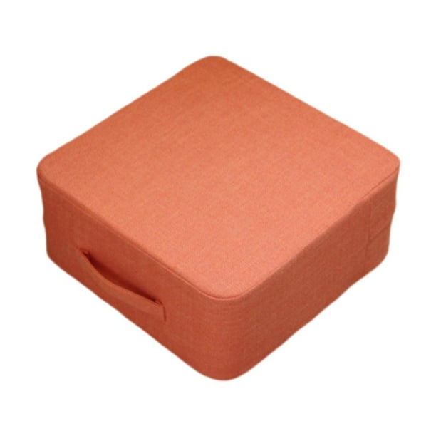 Cojín de suelo cuadrado de 15,75 x 15,75 x 7,09 pulgadas, muy duradero, para dormitorio, inauguración de la casa, fiesta y charla. Naranja