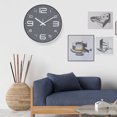 thumbnail image 4 of Reloj de pared de 12 pulgadas, elegante, moderno, silencioso, de cuarzo, funciona con pilas, diseño decorativo redondo para el hogar/oficina/cocina/dormitorio/sala de estar, fácil de leer, 4 of 7