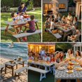 thumbnail image 2 of 3 PCS Picnic Table Cover with Bench Covers Waterproof Camping Tablecloth Flannel Backing Elastic Edge Wipeable Plastic Cover Vinyl, 2 of 7