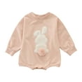 thumbnail image 1 of MIASHUI Boys Girls Easter Romper Pullover Cartoon Rabbit Long Sleeve Clothes,Red,6-12 Months, 1 of 7