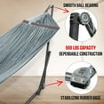 thumbnail image 6 of Tranquillo Universal 106.5" Double Hammock w/ Adjustable Stand & Bag, Gray, 6 of 10