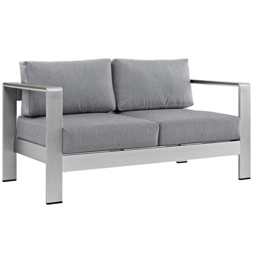 Modway Shore Outdoor Patio Aluminum Loveseat, Multiple Colors Available
