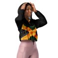thumbnail image 3 of Black Green Gold Jamaican Flag Women’s Cropped Windbreaker  (S), 3 of 4