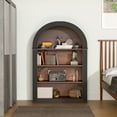 thumbnail image 2 of CQSXDA Black Tall Bookshelf with 4 Shelves, 45.66 Inch Wood Open Display Design for Living Room, 2 of 12