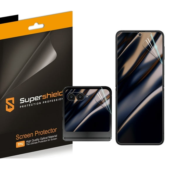 (2 Pack) Supershieldz Designed for Motorola Razr / Plus (2023) (2 Main   2 Front) Screen Protector, High Definition Clear Shield (TPU)