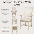 thumbnail image 3 of International Concepts Mission Wood Dining Chair with Arms, Unfinished, 3 of 10
