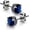 Crown:Blue, variant on Retro Dark Shadow Stud Earrings, Hypoallergenic Stainless Steel Cubic Zirconia Earrings