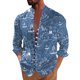 thumbnail image 5 of Camisas Para Hombre Manga Larga Regular Fit Camisa de manga larga para hombre Camisa abotonada para hombre Camisa casual de ajuste de negocios Camisa de cambio gradual (Blue, M), 5 of 6