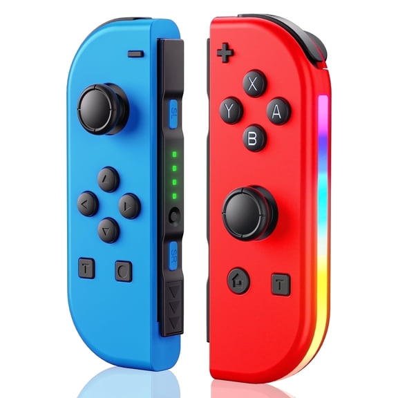 Wireless Controller Compatible with Switch for N-Switch,Wireless Left and Right Wireless Controller Compatible with Switch Support Dual Vibration/Motion Control/Wake-up/Screenshot/RGB Light