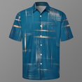 thumbnail image 4 of Kalauyu Button Down Shirts for Men Plaid Print Short Sleeve Shirts Casual Button-Up Blouse Summer Beach Outdoor Daily Wear Tops, 4 of 5