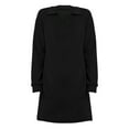 thumbnail image 5 of Baqcunre Women's Clothing, Womens Long Sleeve Lapel Collared V Neck Sweatshirt Dress Loose Fit Solid Color Mini Dresses Fall 2024 Valentines Day Gifts, 1Pc Sweatshirt Black XL, 5 of 6