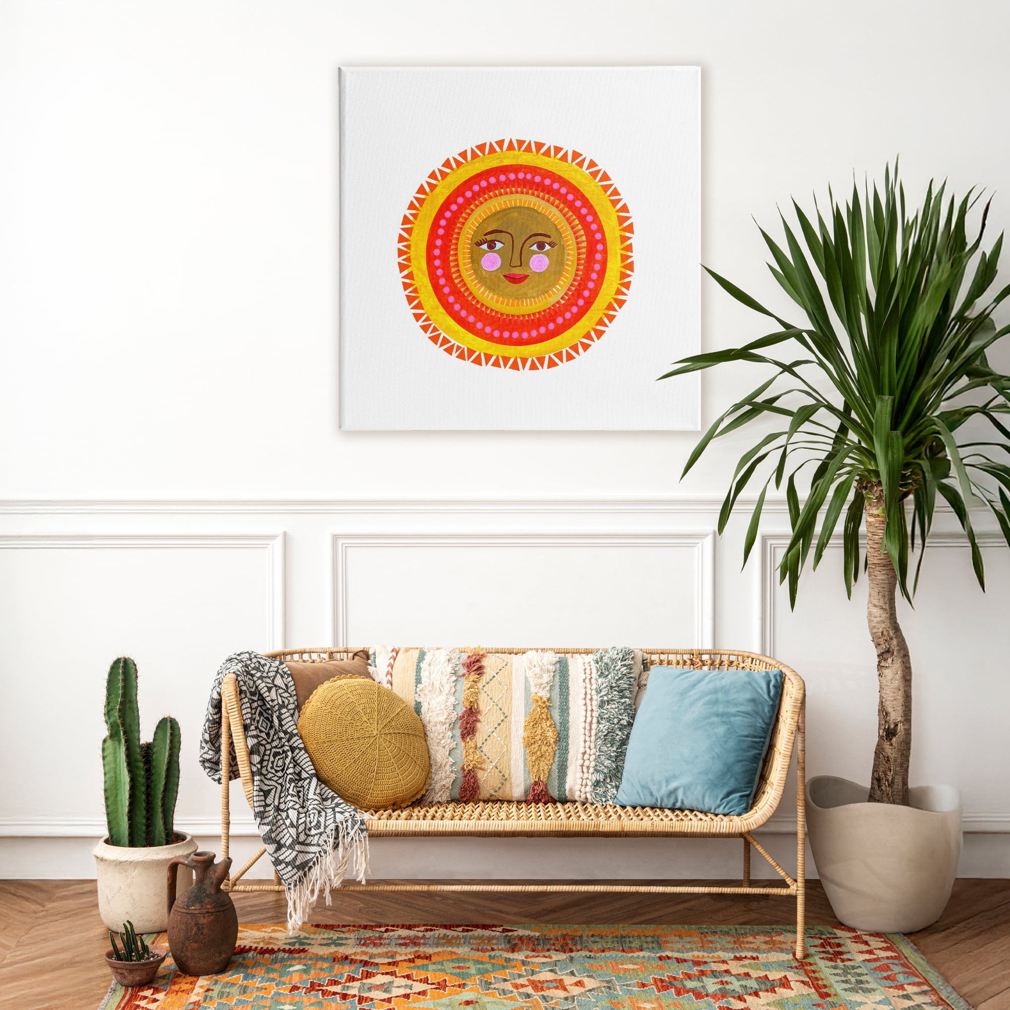 Stupell Industries Bold Bohemian Sun Canvas Wall Art, design by Katherine Herrell Studio