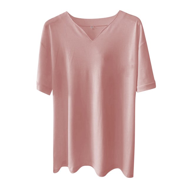 Men's Casual Solid Color V-Neck Gentleman's Business Short Sleeve Fitness T-Shirt 2XL