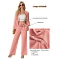 thumbnail image 4 of MINTREUS Lounge Sets for Women Casual Long Sleeve Button Down Shirt and Drawstring Wide Leg Pants Two Piece Outfits with Pockets Pjs, 4 of 7