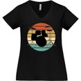 thumbnail image 3 of Inktastic Drum Set Retro Drummer Sunset Women's Plus Size V-Neck T-Shirt, 3 of 5