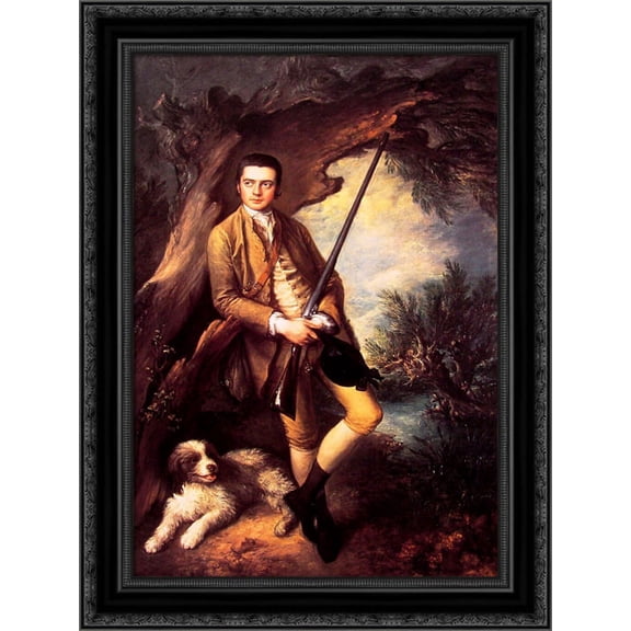 William Poyntz 18x24 Black Ornate Wood Framed Canvas Art by Gainsborough, Thomas