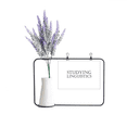 thumbnail image 1 of Short Phrase Studying Linguistics Artificial Lavender Flower Vase Bottle Card, 1 of 2