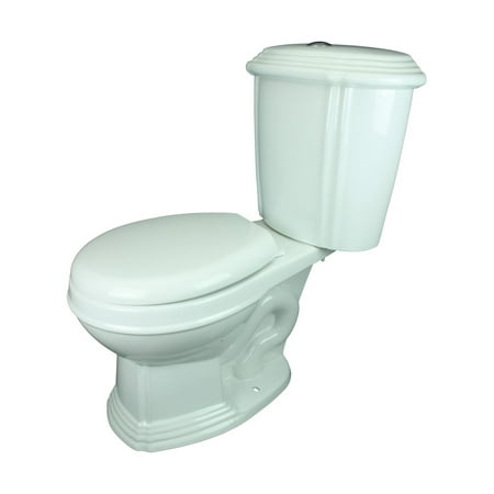 White China Dual Flush Two-Piece Round Front Toilet with No-Slam