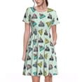 thumbnail image 1 of Balery Lighthouse Vestidos sueltos de manga corta para mujer, vestidos de verano 2025, vestidos casuales de corte A con vuelo., 1 of 6