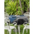 thumbnail image 3 of Outdoor Tablecloth with Umbrella Hole for Patio/Picnic/Party/Camping, Black Grey Ombre Waterproof Table Cloth Round Cover Washable, Summer Beach Ocean Waves Coastal (Dia 54"), 3 of 9