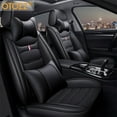 thumbnail image 3 of OTOEZ Car Seat Covers Full Set Leather Front and Rear Bench Backrest Seat Cover Set Universal Fit for Auto Sedan SUV Truck, 3 of 8
