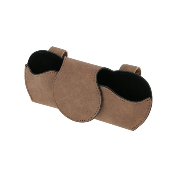 Estuche para gafas de sol para coche Unique Bargains con soporte magnético universal para visera de coche de ante marrón café 7.09"x3.15" 1 Pcs