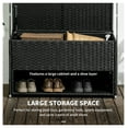 thumbnail image 6 of Outdoor Deck Box & Shoe Storage, PE Rattan Wicker Storage Container for Patio, Pool Toys, Garden Tools - Black, 6 of 9