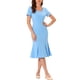 thumbnail image 1 of INSPIRE CHIC Vestido de Sheath para Mujeres, Vestido de Cóctel de los Años 50, Decoración de Botones, Vestido Midi de Sirena con Volantes, Talla XS, Azul Claro, 1 of 6