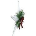 thumbnail image 5 of Northlight 17" White 5 point Christmas Star With Plaid Ribbon with Artificial Pine, 5 of 5