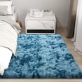 thumbnail image 2 of Javonne Fluffy Area Rug for Bedroom Living Room Washable Plush Rug for Kids Baby Nursery Soft Shag Non Slip Comfy Shaggy Rugs for Dorm Fuzzy Floor Carpet,Tie-dye Peacock Blue 4x6, 2 of 8