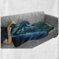 thumbnail image 6 of Halloween Soft Flannel Fleece Throw Blanket, Gothic Dark Backdrop a Dead Ghost Skull Haunted Horror Themed Digital Art, Cozy Plush for Indoor and Outdoor Use, 50" x 60", Blue, by Ambesonne, 6 of 6