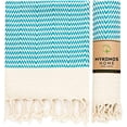 thumbnail image 3 of Mykonos 2-Pack Turkish Cotton Hand Towels – Turquoise Boho, 40x19 in, Soft Absorbent Decorative Bathroom Towel Set, 3 of 14