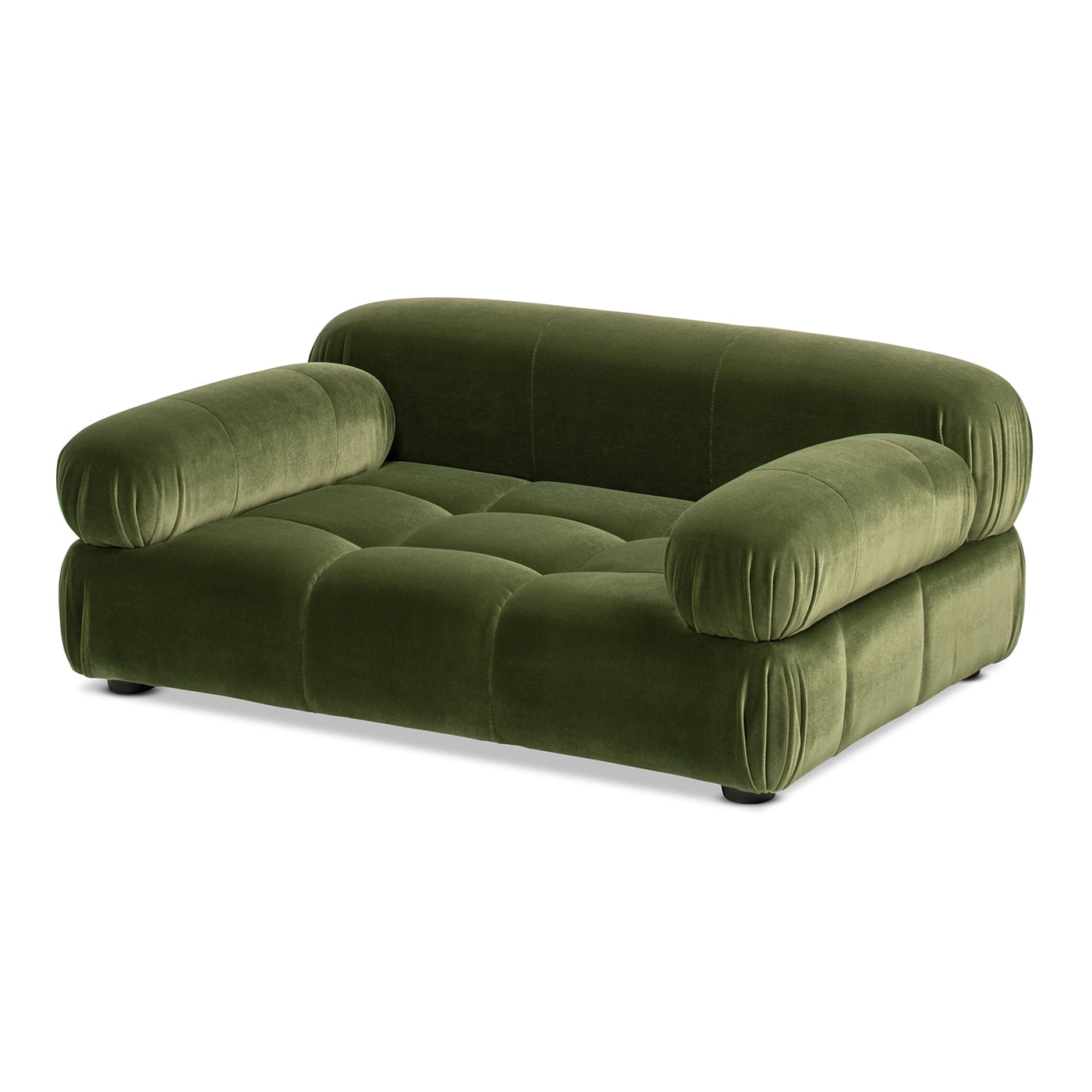 Marcel 36" Upholstered Modern Small to Medium Pet Bed, Dog or Cat, Olive Green Performance Velvet
