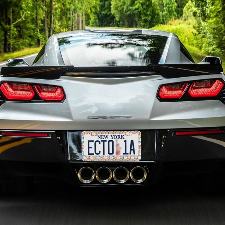 KEIAHUAN Cute Corgi License Plate Frame - Universal Metal Vanity Plate Cover With Screws, Car Gift