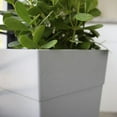 thumbnail image 3 of Bloem Finley 25" Tall Square Cement Plastic Resin Planter with Drainage Holes for Indoor or Outdoor Gardening, 3 of 6