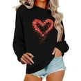 thumbnail image 2 of Fewfanhot Womens Long Sleeve Tops Cute Red Love Heart Graphic Pullover Tops Love Day Gift Shirt Long Sleeve Tees, 2 of 5